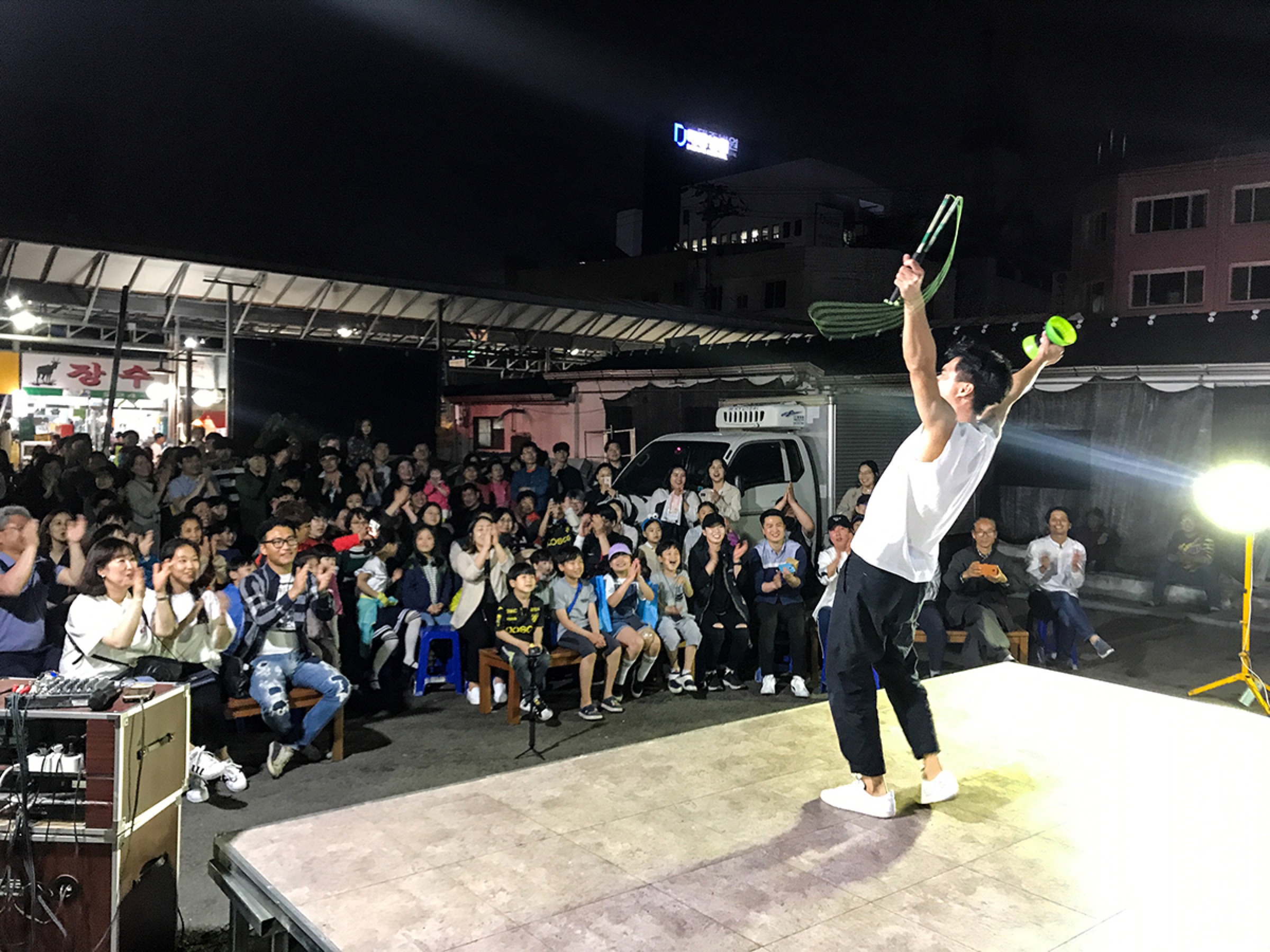2019 GwangJu Frindge Festival, Korea. Show in night market